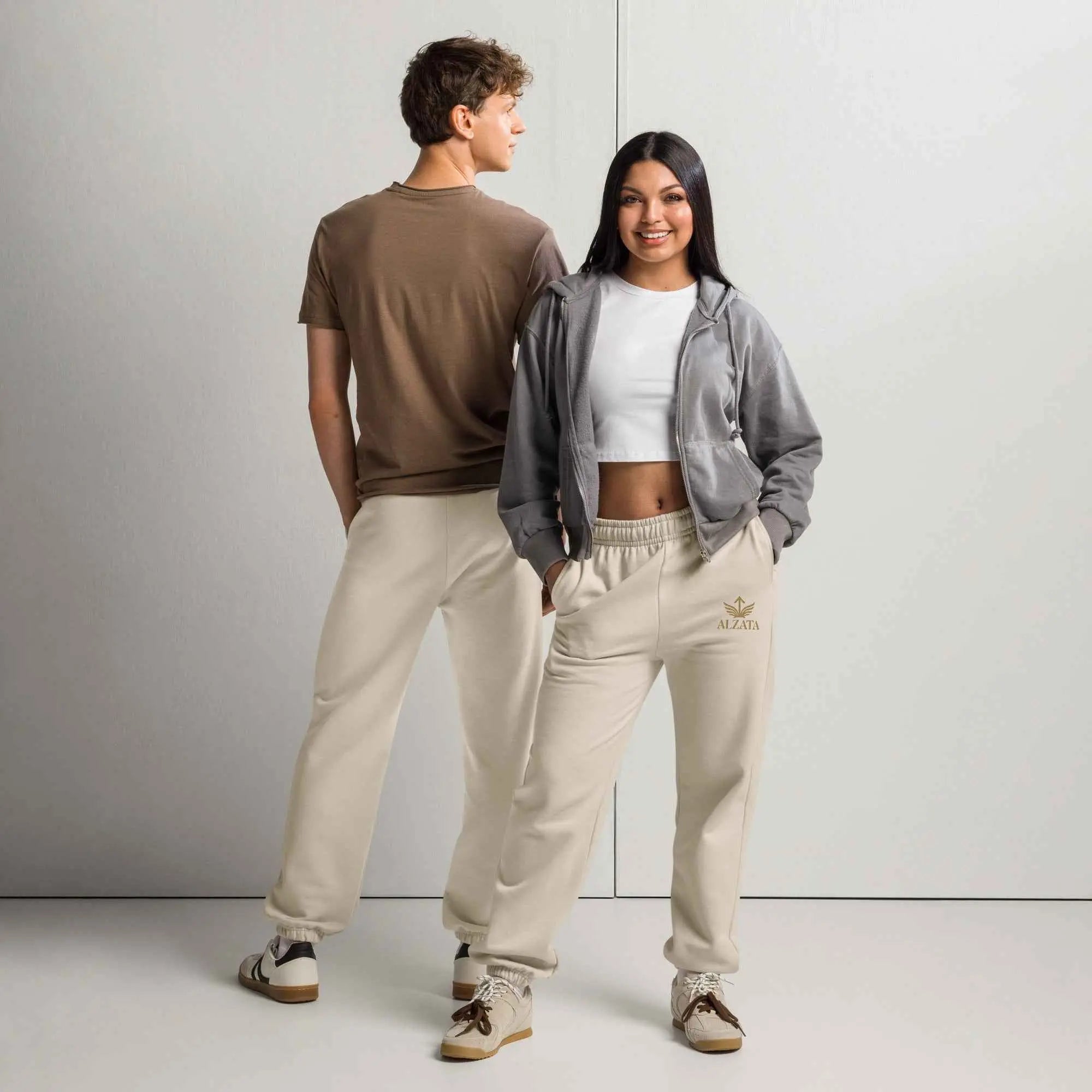 ALZATA Logo Sweatpants Dust