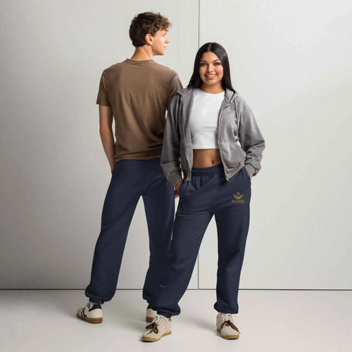 ALZATA Logo Sweatpants Navy