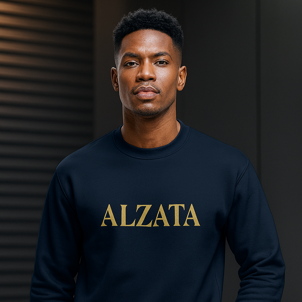 Navy Blue ALZATA Classic Logo Sweatshirt