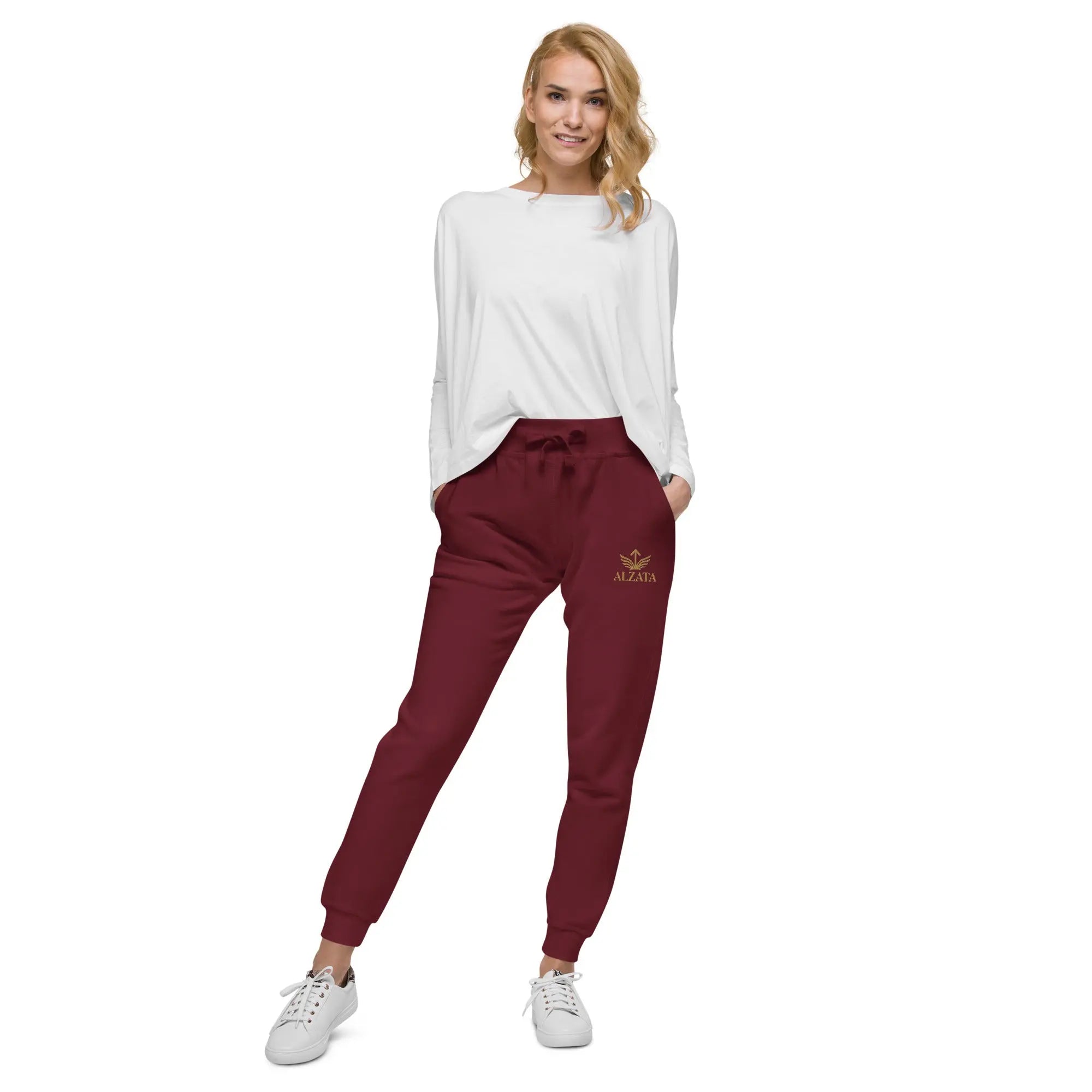 Maroon Alzata Signature Sweatpants - Alzata